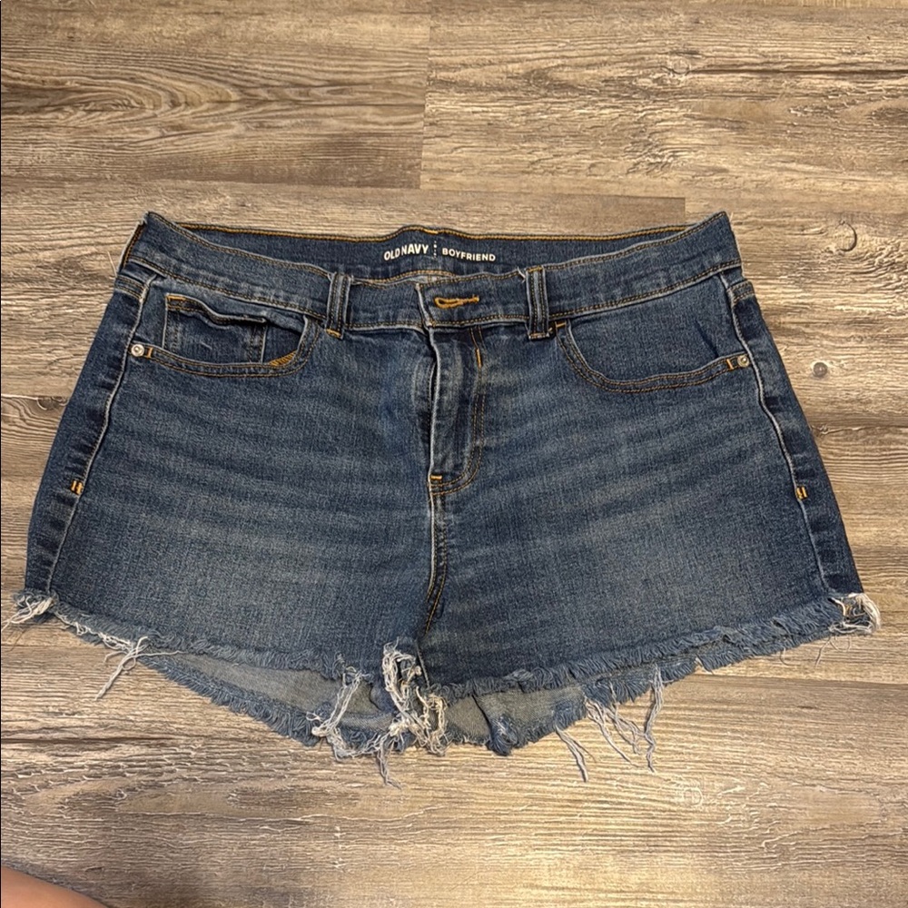 Old Navy Blue Jean Shorts with Frayed Hem